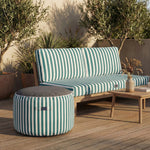 Pouf Rond Rayure Vert - Premium 270g - Hauteur 40cm Diamètre 70cm