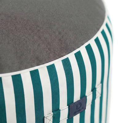 Pouf Rond Rayure Vert - Premium 270g - Hauteur 40cm Diamètre 70cm
