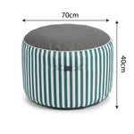 Pouf Rond Rayure Vert - Premium 270g - Hauteur 40cm Diamètre 70cm