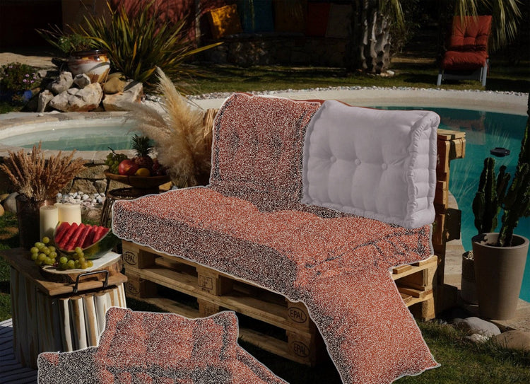 Coussin dossier pour palette capitonné en Polyester Gris galet 60x40x15cm - Deco-arts.fr
