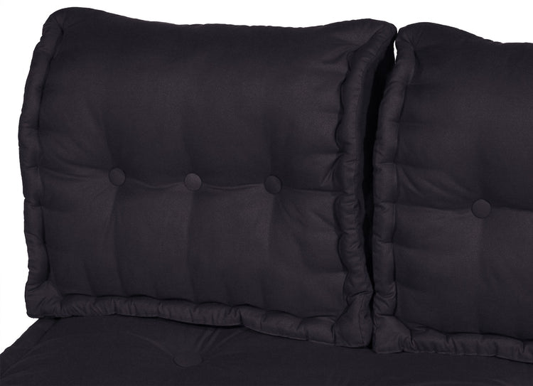 Coussin dossier pour palette capitonné en Polyester Gris carbone 60x40x15cm - Deco-arts.fr