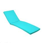 Matelas Bain de Soleil Bleu Caraïbes pour transat, déhoussable et imperméable, dimensions 185x60 cm, confortable et pratique.