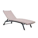 Coussin de bain de soleil gris galet pour transat, déhoussable et imperméable, dimensions 185x60 cm, par Deco-arts.fr