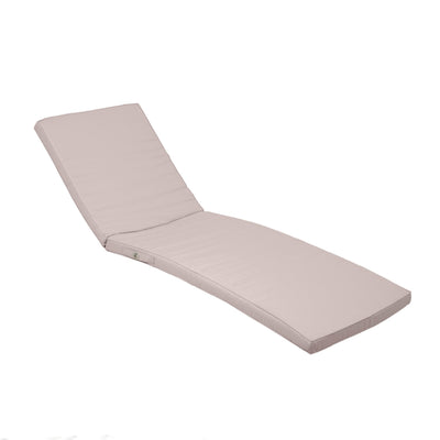 Matelas bain de soleil gris galet pour transat, 185x60 cm, déhoussable et imperméable, confort pour chaise longue.