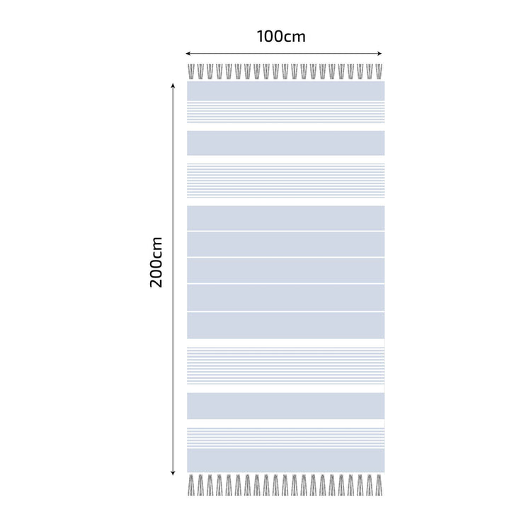 Fouta en coton arthur 100x200cm bleu ciel - Deco-arts.fr