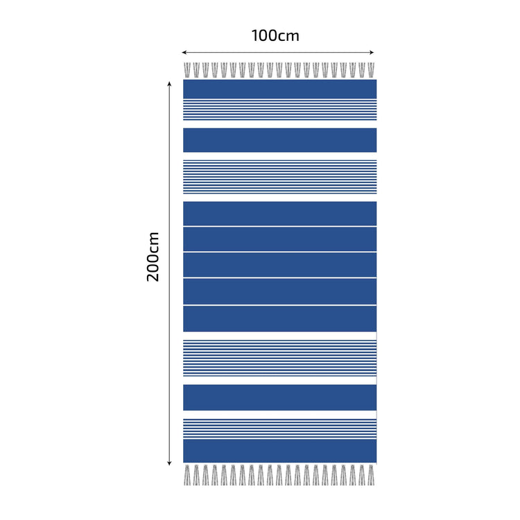 Fouta en coton arthur 100x200cm bleu royal - Deco-arts.fr