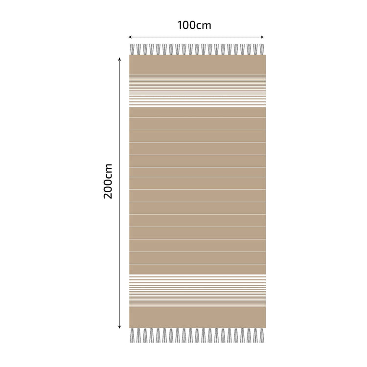 Fouta en coton miami 100x200cm beige - Deco-arts.fr