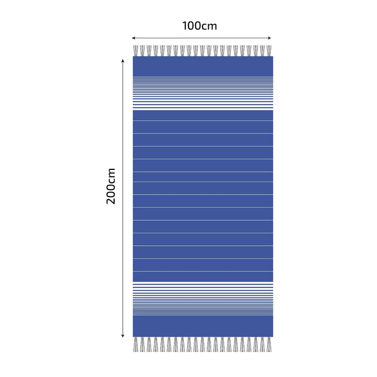 Fouta en coton miami 100x200cm bleu royal - Deco-arts.fr
