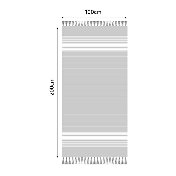 Fouta en coton miami 100x200cm gris argent - Deco-arts.fr
