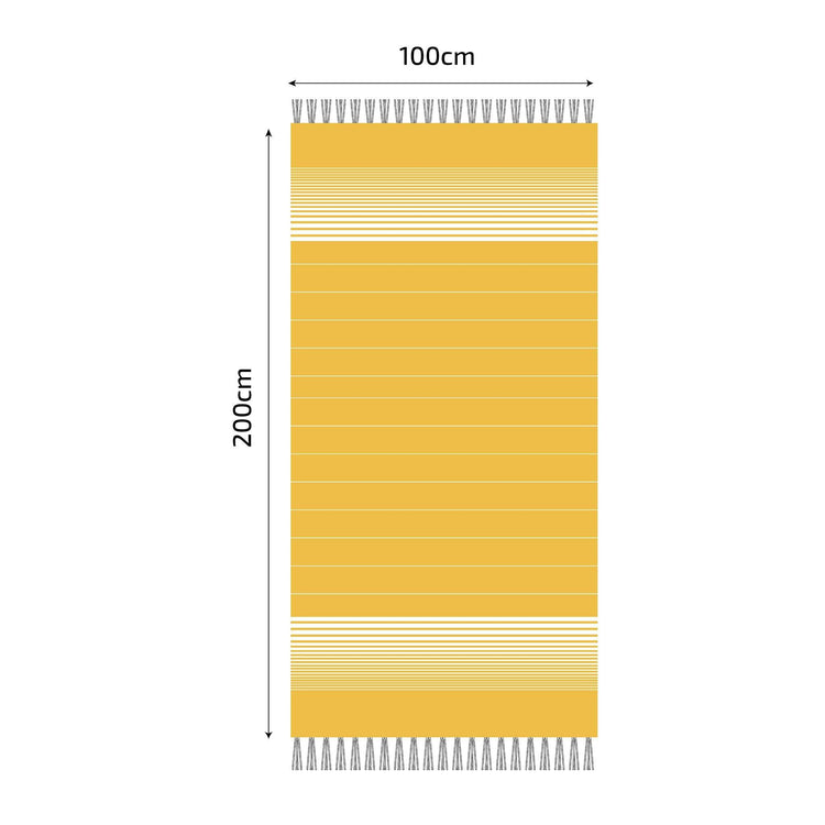 Fouta en coton miami 100x200cm jaune - Deco-arts.fr