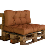 Ensemble de coussins palette 120x80 cm rouille, imperméables et épaissis 15cm, pour fauteuils et canapés, de Deco-arts.fr