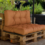 Ensemble de 2 coussins pour palette en tissu rouille, imperméables, épais 15cm pour fauteuils et canapés, anti-UV.