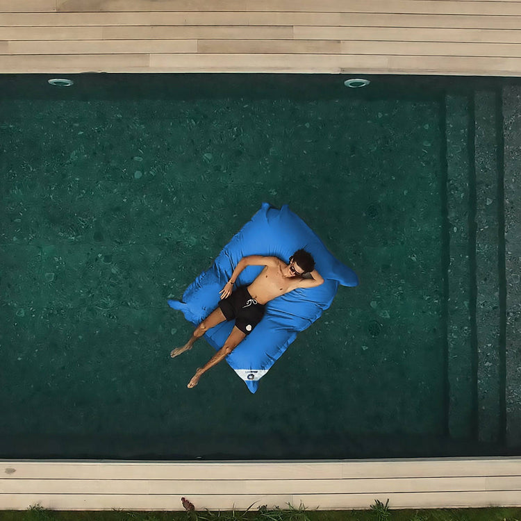 Housse pour Pouf Géant XXL 180x140cm Flottant pour Piscine - Bleu pétrole - Deco-arts.fr
