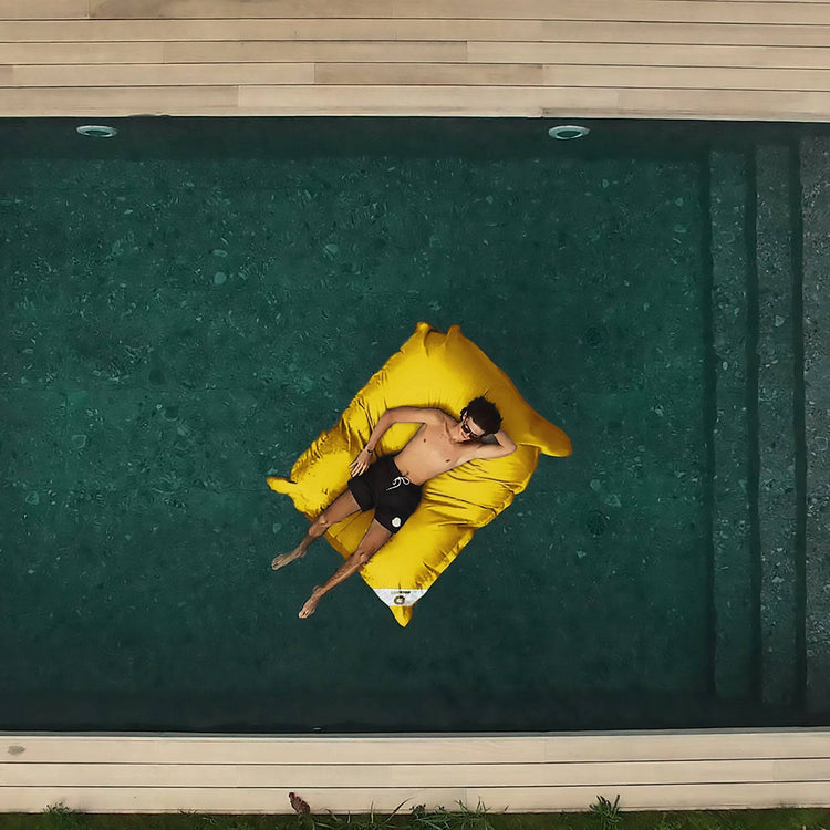 Housse pour Pouf Géant XXL 180x140cm Flottant pour Piscine - Jaune miel - Deco-arts.fr