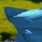 Housse de pouf géant XXL 180x140 cm en bleu pétrole, déhoussable pour intérieur et extérieur, de marque Deco-arts.fr.