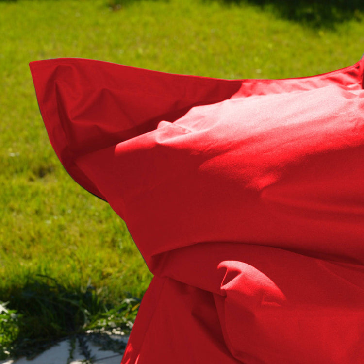 Pouf Géant XXL Intérieur et Extérieur, Déhoussable, Salon, Jardin, Deco Arts Rouge piment - Deco-arts.fr