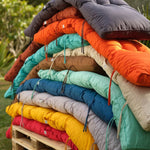 Détail tissu matelas orange