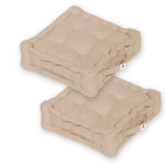Coussin de sol lot de 2 - 40 x 40 cm Beige Clair - Deco-arts.fr
