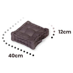 Coussin de sol lot de 2 - 40 x 40 cm Gris Carbone - Deco-arts.fr