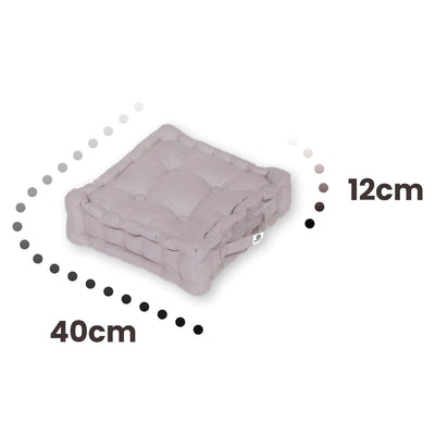 Coussin de sol lot de 2 - 40 x 40 cm Gris Galet - Deco-arts.fr