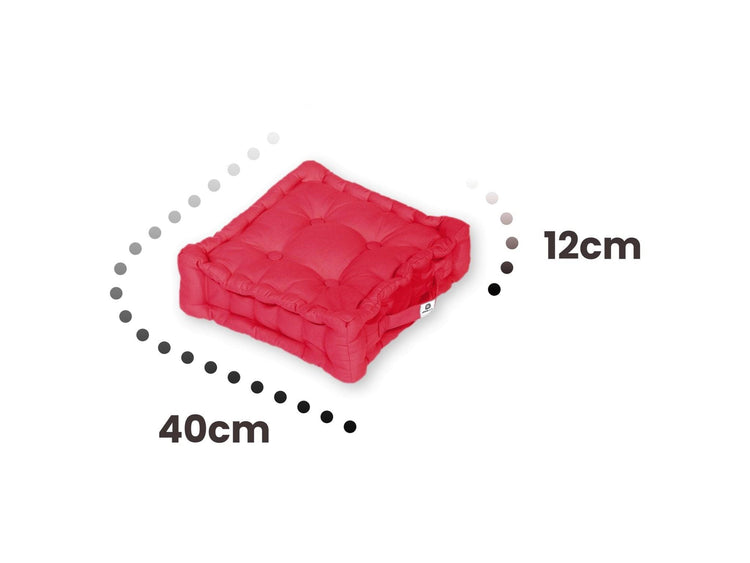 Coussin de sol lot de 2 - 40 x 40 cm Rouge Piment - Deco-arts.fr