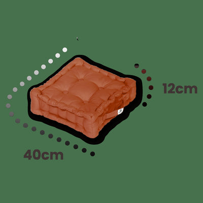 Coussin de sol lot de 2 - 40 x 40 cm Terracotta - Deco-arts.fr