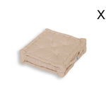 Coussin de sol lot de 2 - 50 x 50 cm Beige Clair - Deco-arts.fr