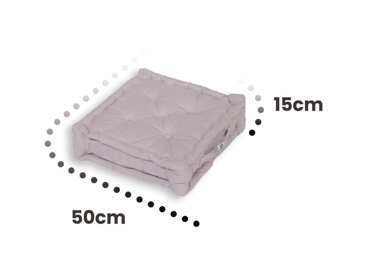 Coussin de sol lot de 2 - 50 x 50 cm Gris Galet - Deco-arts.fr