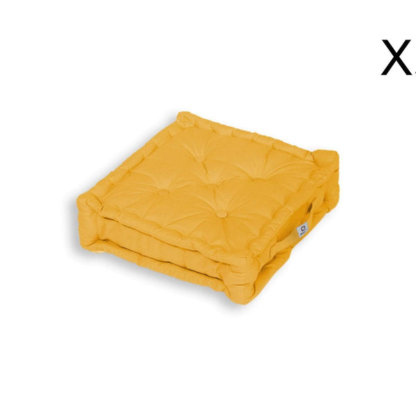 Coussin de sol lot de 2 - 50 x 50 cm Jaune - Deco-arts.fr