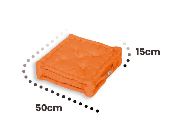 Coussin de sol lot de 2 - 50 x 50 cm Orange - Deco-arts.fr