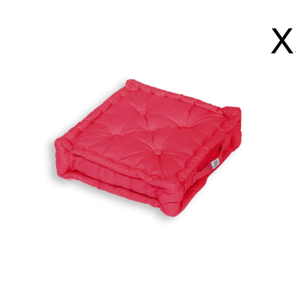 Coussin de sol lot de 2 - 50 x 50 cm Rouge Piment - Deco-arts.fr