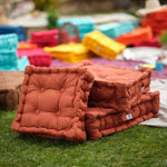 Coussin de sol lot de 2 - 50 x 50 cm Terracotta - Deco-arts.fr