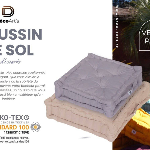Coussin de sol lot de 2 - 50 x 50 cm Vert Mint - Deco-arts.fr