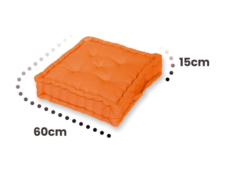 Coussin de sol lot de 2 - 60 x 60 cm Orange - Deco-arts.fr