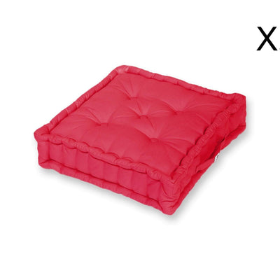 Coussin de sol lot de 2 - 60 x 60 cm Rouge Piment - Deco-arts.fr