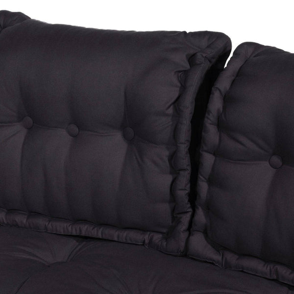 Kit coussins palette Deco Arts gris carbone, assise XXL épaisse 20cm avec 1 assise et 2 dossiers pour fauteuils et canapés.