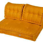 Kit de coussins Deco Arts pour fauteuils et canapés, palette jaune miel, assise XXL 120x80cm, épaisse 20cm, 1 assise + 2 dossiers