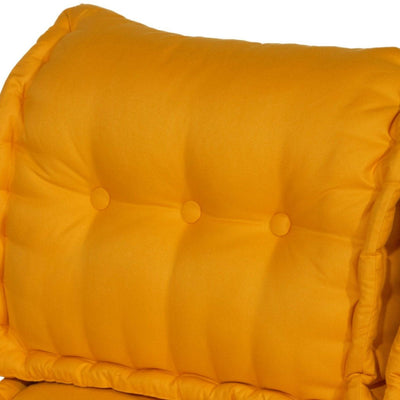 Kit de coussins Deco Arts Palette Europe 120x80cm jaune miel, assise épaisse 20cm avec 1 coussin et 2 dossiers pour fauteuils et canapés