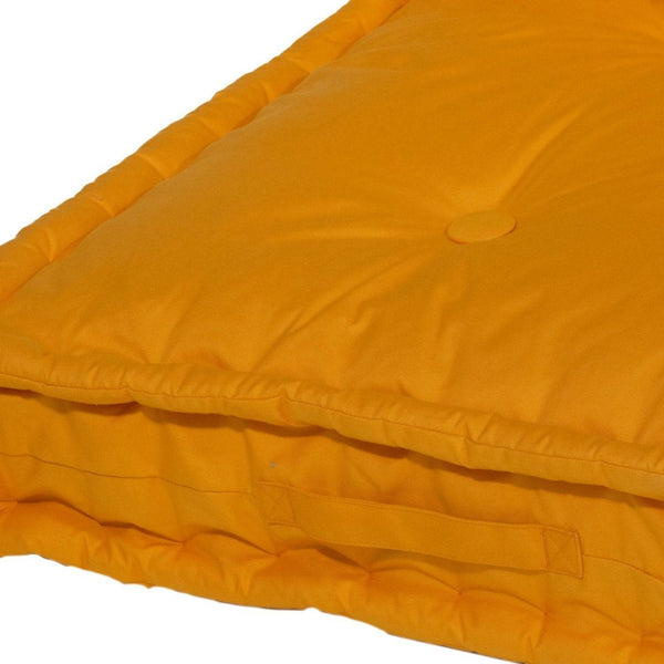 Kit de coussins palette Deco Arts, assise et dossiers capitonnés Jaune Miel 120x80cm, épaisseur 20cm pour fauteuils et canapés.