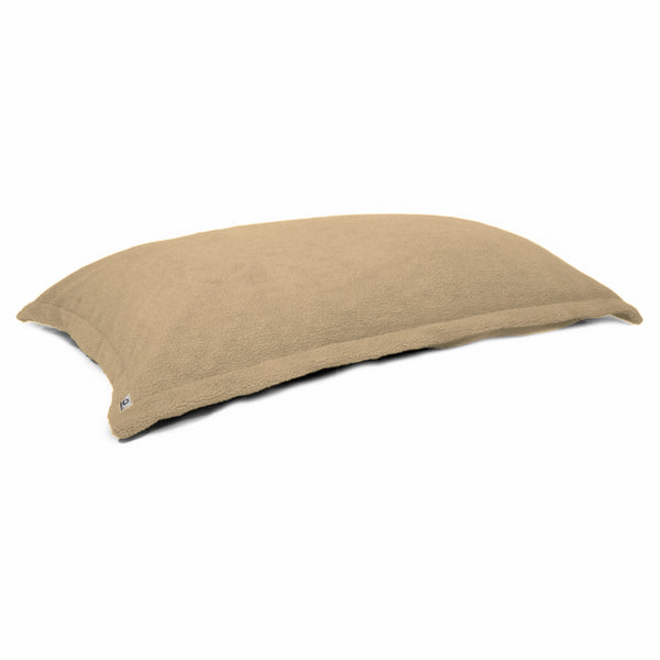 Pouf Intérieur XL - Housse Sherpa (Effet Mouton) Garnissage en flocon de mousse 150x100cm - Beige - Deco-arts.fr