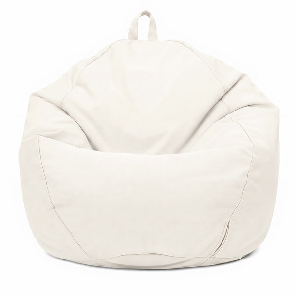 Puf pera XL 110x120 Blanco Roto, vista frontal