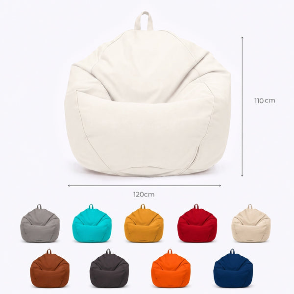 Medidas del puf pera XL: 110 x 120 cm, con los colores disponibles