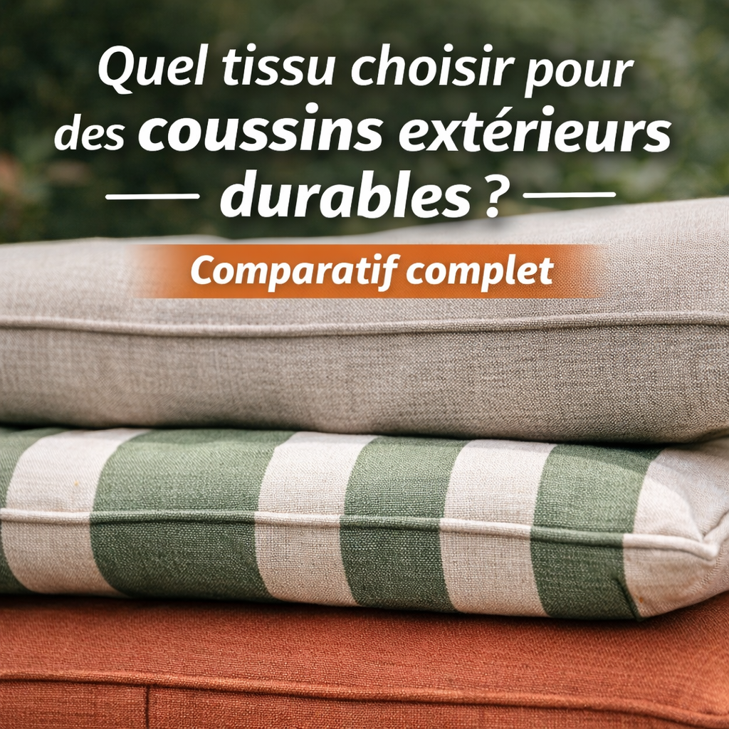 Quel tissu choisir pour des coussins extérieurs durables ? Comparatif complet