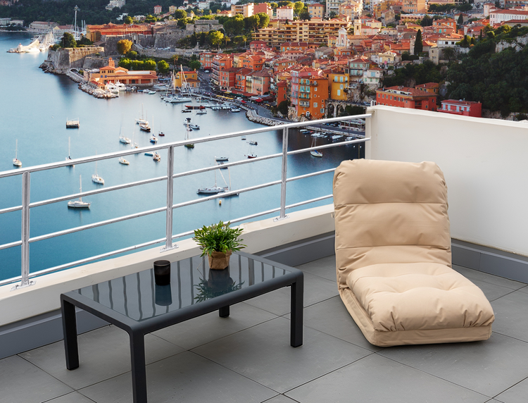 Sillón convertible con respaldo ajustable en 6 posiciones