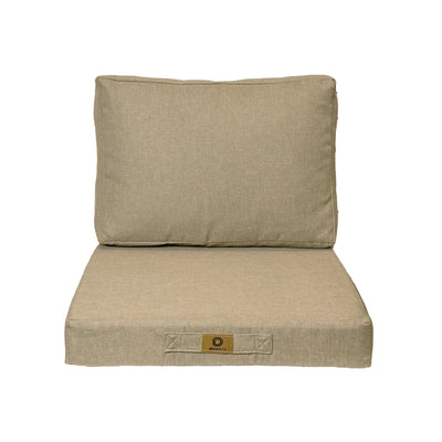 Ensemble de coussins beige 50x50 cm en effet lin pour fauteuils et canapés, avec assise et dossier déhoussables, de Deco-arts.fr