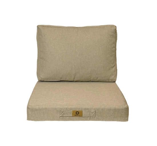Coussins pour fauteuil effet lin déhoussable 60x60cm beige - Deco-arts.fr