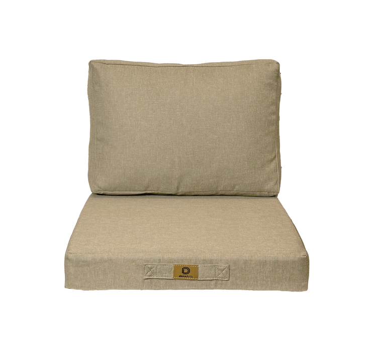 Cojines para salón y sillón de jardín con funda desmontable de tela efecto lino