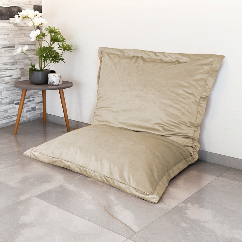 Puf Cojín Gigante XL 150x100 Crema - Terciopelo y Espuma (Lujo y Confort)