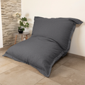 Puf Gigante XXL 190x155 Gris Chiné - Efecto Lino y Espuma (Sofá de Suelo de Diseño)