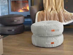 Juego de 2 cojines de suelo de terciopelo diámetro 50 juego de 2 - gris claro